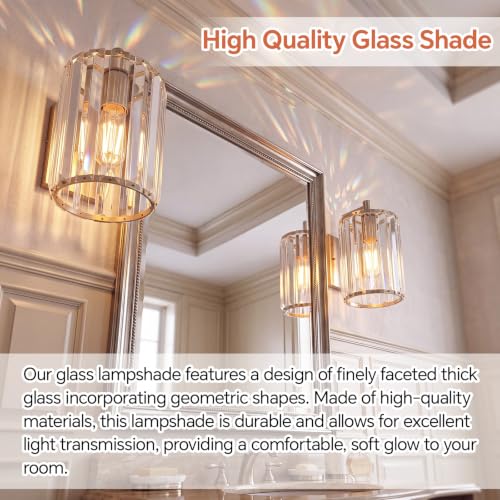 Image of Teenyyou 2 Pack Crystal Lamp Shade, 1-5 /8 inch(1.65 inch) UNO-fitter, Silver Medium