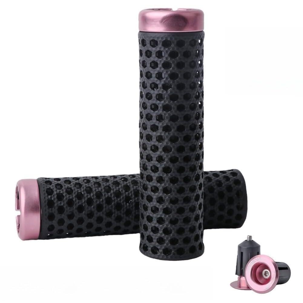 Chwyty rowerowe z nadrukiem 3D do rowerów górskich i szosowych, antypoślizgowe, amortyzujące wstrząsy, kompatybilne z kierownicą 22 mm, lekka wentylowana konstrukcja, para 94 g, 1 szt., czarny/złoty