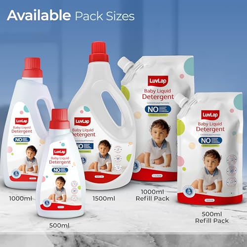 Image of LuvLap Baby Laundry Detergent 1500ml, pH Balanced, No harsh chemicals, Safe for mommy's hands & baby's skin, Anti-Bacterial, Softens clothes & Removes Stains & Odour, Dermatologically tested Liquid