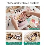 BAGSMART Makeup Bag Travel Toiletry Bag, Puffy Padded Make Up Bags for Women Makeup Organizer Case, Wide-open Pouch Purse Travel Essentials Toiletries Accessories Brushes, Pink - Image 4