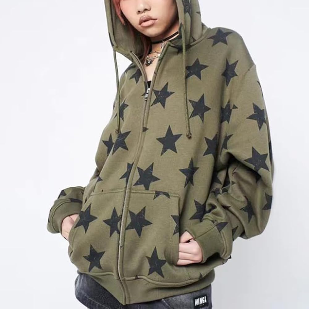 Amazon.com: yamerbo Vintage Y2K Clothes Emo Zip Up Hoodie