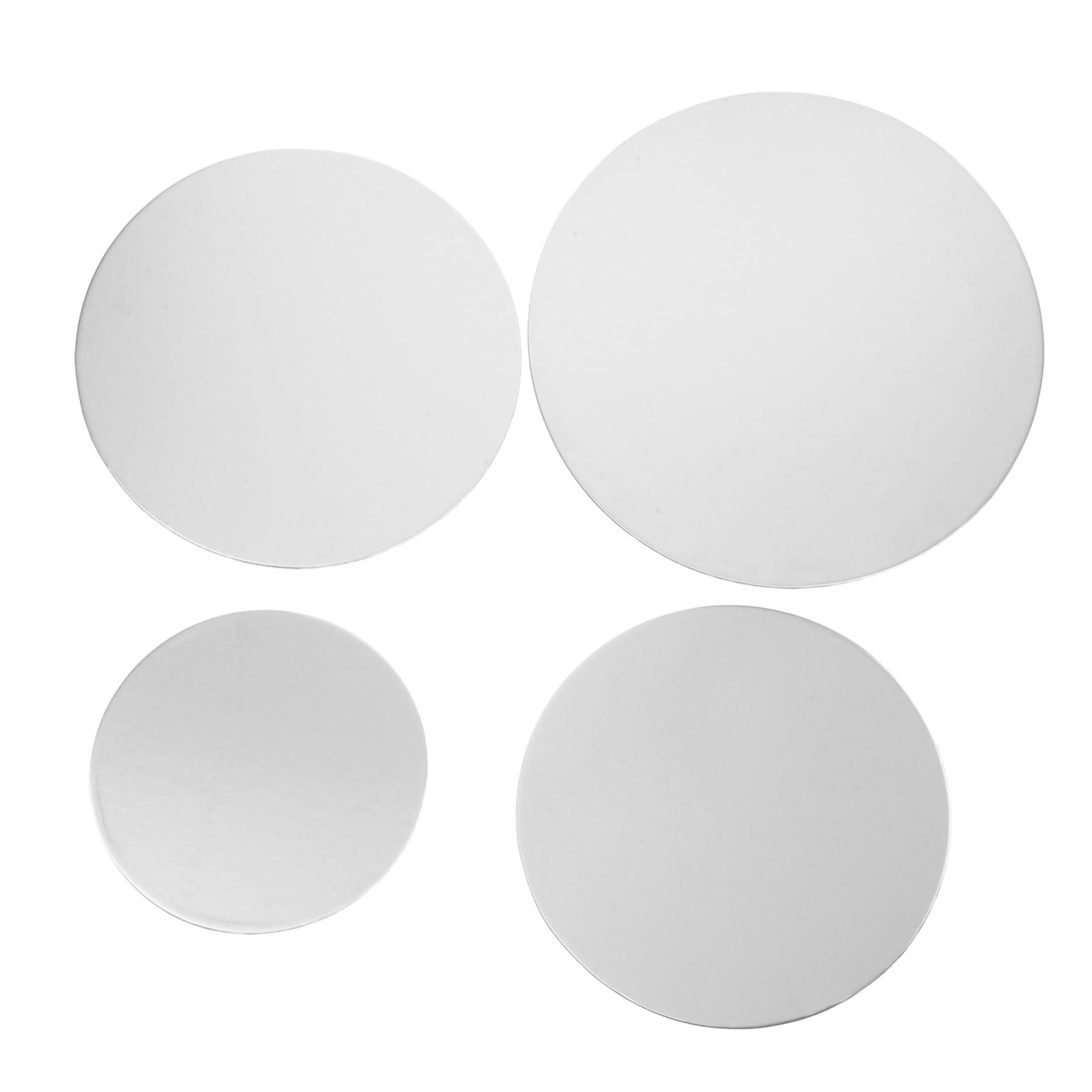 PRETYZOOM 4pcs Cake Mat Base Plates Cake Rounds Straws Cake Tiering Kit Cake Stacking Boards Dessert Rings Metal Cardboard Cake Stacking Dowels Cardboard Cake Mousse Cake Ring Paper Silver