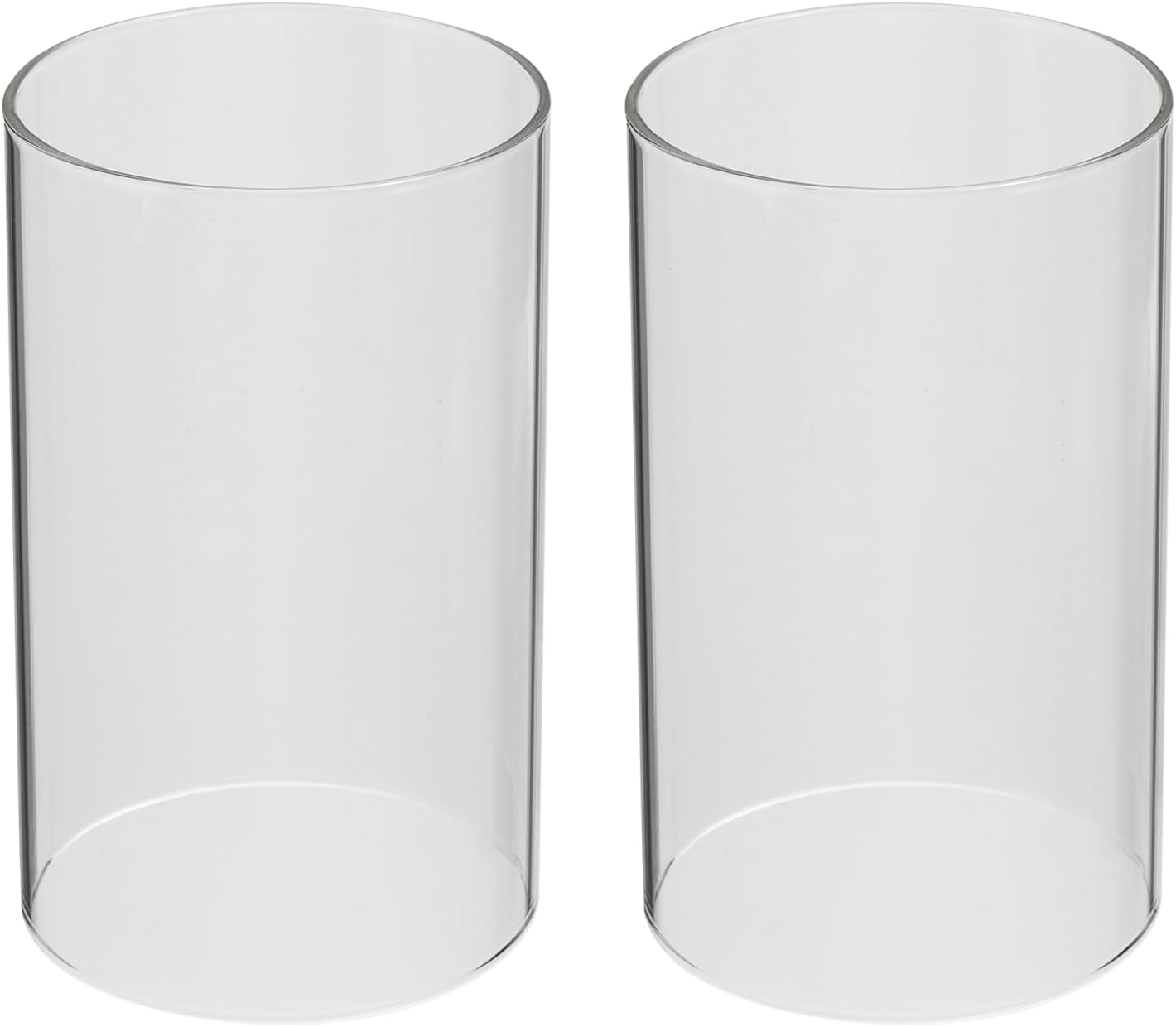PATIKIL 3"x5" Open Ended Glass Candle Holders, 2Pcs High Borosilicate Glass Chimney Clear Cylinder Candleholder for Candles Table Centerpiece