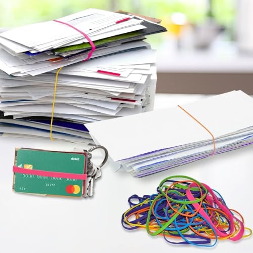 Image of Alliance Rubber 07706 Non-Latex Brites File Bands, Colored Elastic Bands, 1.5 oz Pic Pac Dispenser (Assorted Bright Colors and Sizes)
