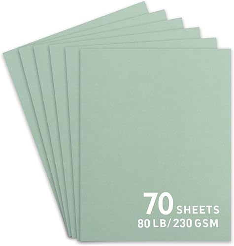 Miniatura 7 de 70 hojas de papel de cartulina verde oscuro, cartulina de 8.5 x 11 pulgadas para Cricut, papel de construcción grueso para hacer tarjetas, álbumes