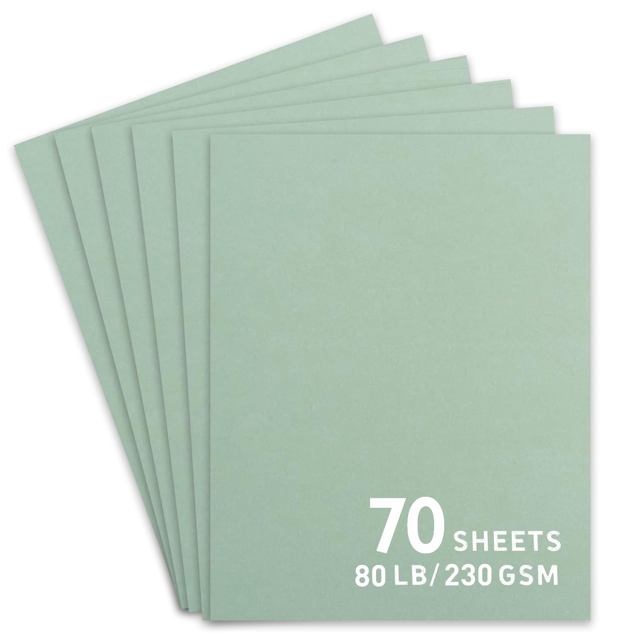 70Sheets Sage Green Cardstock Paper, 8.5x11 Card stock for Cricut, Thick Construction Paper for Card Making, Scrapbooking, Craft 90 lb / 250 gsm