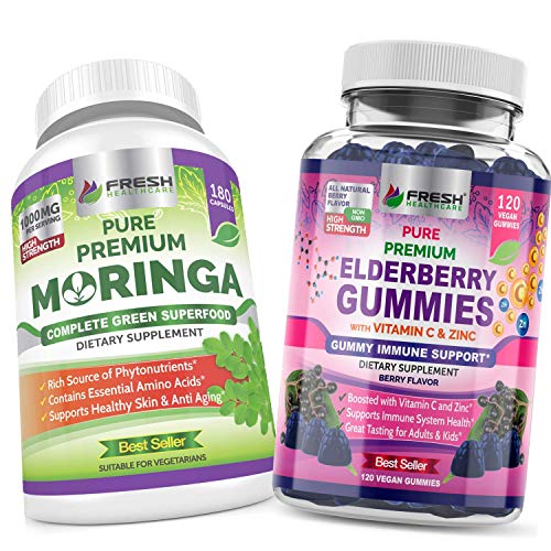 Fresh Healthcare Moringa And Elderberry Gummies - Bundle #TOP4
