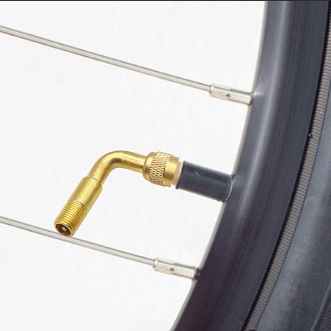 2 Pezzi Valvole di Estensione a 90 Gradi in Rame, Prolunga Valvola Pneumatici, Auto Valvola Pneumatico Estensione Valvola ad Angolo, per Auto, Moto, Bici, Scooter