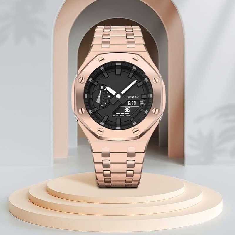 Boîtier GA2100 acier inoxydable mat avec bracelet intégré premium - 4