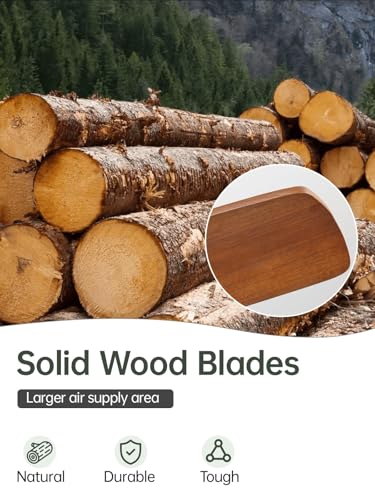 Image of Sofucor 52 Inch Smart Wood Ceiling Fan No Light, Alexa /App /Remote Control | Modern Without Light, 3 Blade, Quiet Reversible DC Motor, 6 Speed, Indoor /Outdoor /Bedroom /Living Room /Farmhouse /Patio, Brown