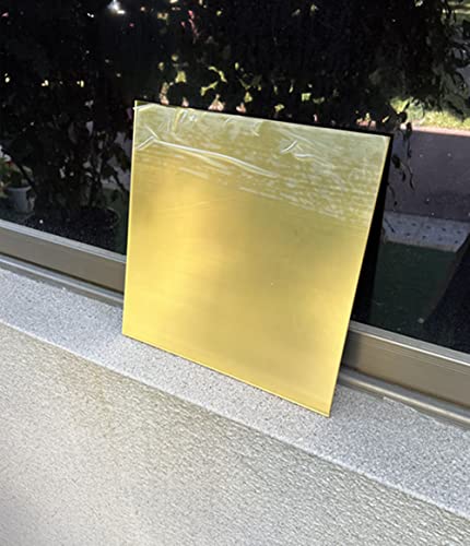 Image of 1 /8 inch Acrylic Mirror Sheet,Set of 2pcs Gold 12 inch x 12 inch Mirrored Acrylic Lucite Plexiglass Sheet (Actual Size 11.875 inch x 11.875 inch)
