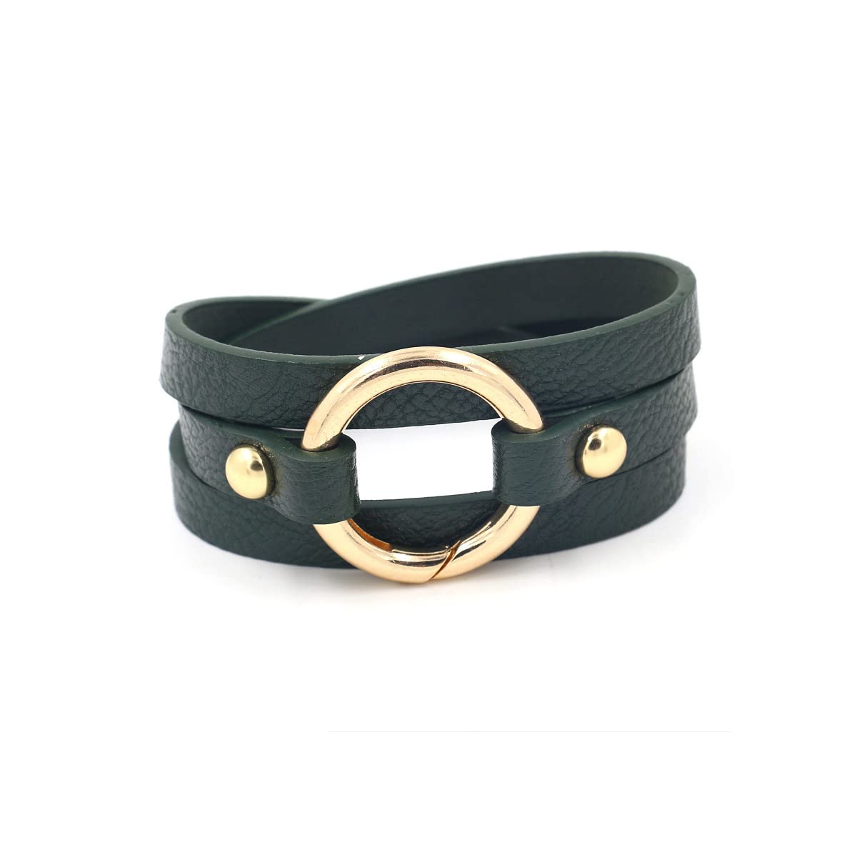 Pingyongchang Punk PU Leather Rope Wristband Around Bracelet Boho Wrap Multi Layer Faux Leather Cuff Bracelet for Women Gifts Jewelry Valentine