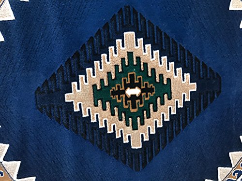 Kingdom Southwest Native American Round Area Rug Navy Blue Design D143 (6 Feet 7 Inch X 6 Feet 7 Inch Round) #TOP6