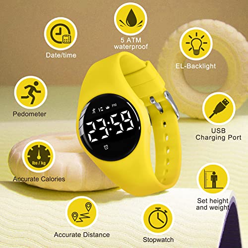 Image of Kids Watches for Girls Boys Digital Sport Watch with Step Counter Pedometer Vibration Alarm Clock, No App Waterproof Fitness Tracker Kids Watch Boys Girls Teens Students Ages 5-16