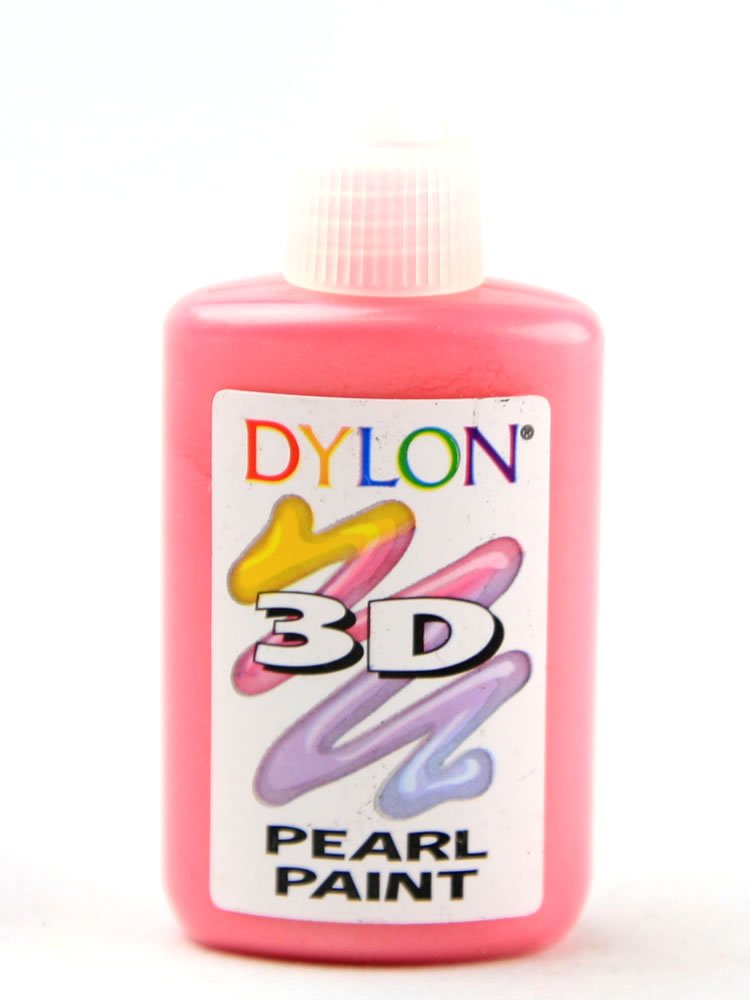 Dylon 3D Fabric Paint Colour Fun Effects Pearl Deep Pink - 25ml Bottle
