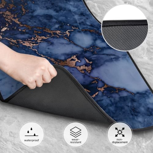 Alfombrillas de coche azul marino y cobre para proteger el vehículo en viajes y rutinas diarias 4