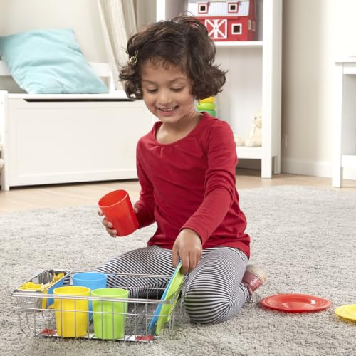 Melissa & Doug Lets Play House Wash and Dry Dish Set, 4 Place Settings - image 2