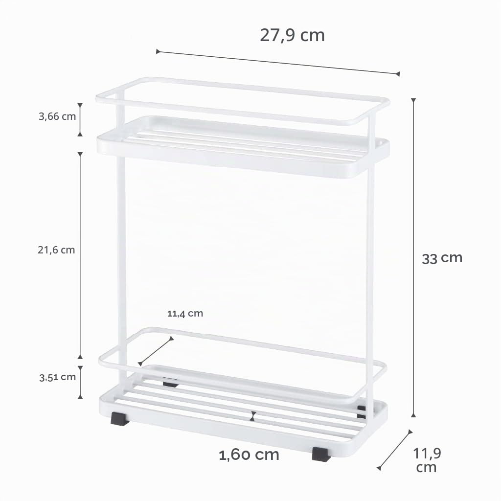 YAMAZAKI 6790 TOWER Dispenser Rack, white, Steel, 28 x 12 x 33.5 cm