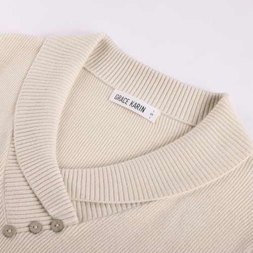 Image of GRACE KARIN Women Fall Long Sleeve V Neck Collar Knit Pullover Sweaters