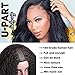 Nadula Kinky Straight U Part Wigs Human Hair for Women,Brazilian Glueless Upart Yaki Straight No Sew in No Glue Beginner Friendly Wigs Natural Black Color 16inch