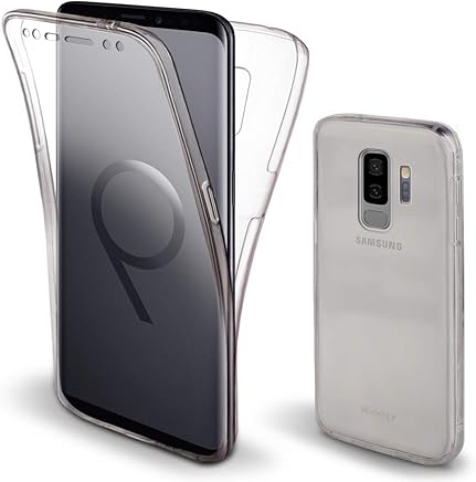 Moozy Funda 360 Grados para Samsung S9 Plus/Galaxy S9+ Transparente Silicona - Full Body Case Carcasa Protectora Cuerpo Completo