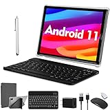 Android 11 Tablets, 10 Inch Tablet with Keyboard, 4GB Ram 64GB Rom/128GB 5G WiFi 2 in 1 Tablet PC...