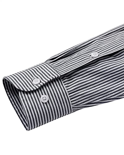 Image of Alimens & Gentle Mens Solid Oxford Shirt Long Sleeve Dress Shirt Work Casual Button Down Shirts with Pocket