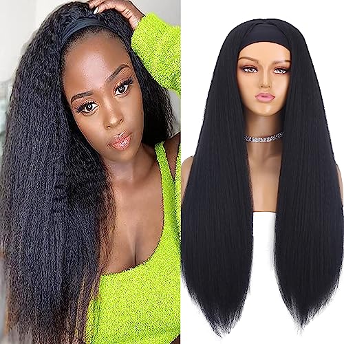 Xtrend 26 Inch Kinky Straight Yaki Headband Wig Long Straight Yak...
