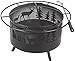 Outdoor Fire Pit, Fire Dance Łoś Fire Pit, na zewnątrz z okrągłym ekranem iskrowym, pokerem kominkowym i metalową kratką, czarny