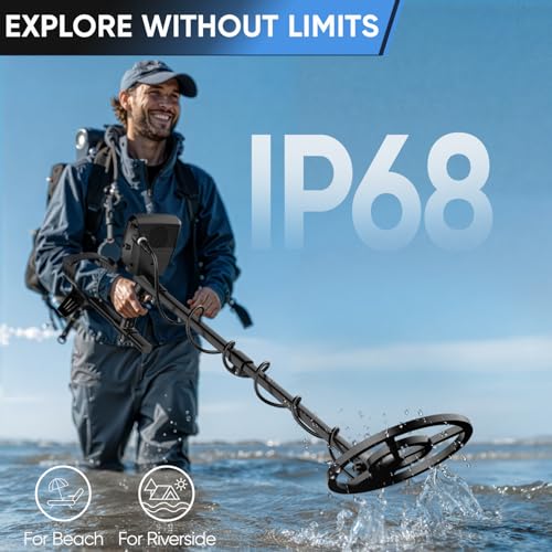 Image of Metal Detector for Adults Professional - 1800mAh Rechargeable Gold Detector, 6 Detection Modes, 10 inch IP68 Waterproof Coil, New Advanced DSP Chip for Beach & Treasure Hunting