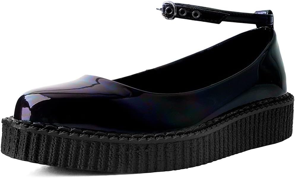 T.U.K. Women Creeper Sneaker - Black Hologram Design