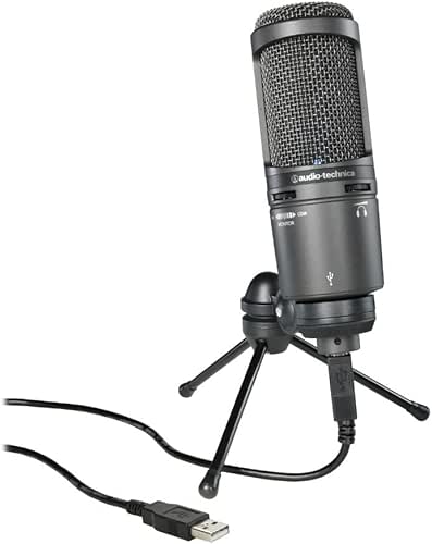 Audio-Technica AT2020USB+ Cardioid Condenser USB Microphone, With Built-In Headphone Jack