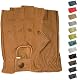 German Wear Driving Halbfinger Fingerlose Autofahrer-Handschuhe Lederhandschuhe (Karamell, 7=S)