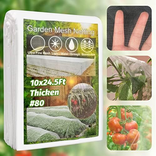 10X24.5Ft Garden Netting Fine Mesh,Markdang Fruit Tree Vegetables Flowers Crops Garden Netting Pest Barrier,Reusable Insect Netting for Garden Protection,Garden Mesh Netting Bird Netting,Plants Cover