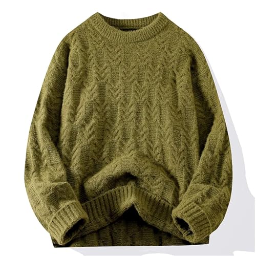 Mens Round Neck Ribbed Neckline Sweater Thick Warm Fashion Trend Crisp Shape Thin Fabric Comfortable2