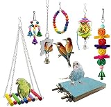 ♥ Juguete multifuncional para pájaros: están diseñados para que las patas de tu pájaro descansen mientras que también ofrecen oportunidades de ejercicio para que tus pájaros se mantengan saludables y en forma. Brinda a su pajarito un lugar elevado ideal para balancearse, masticar y trepar.