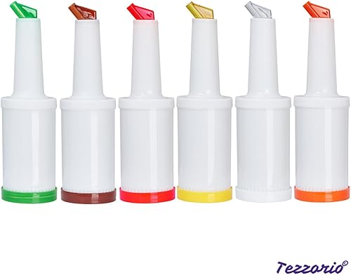 Miniatura 4 de Tezzorio Store N Pour - Botella de 1 cuarto de galón con boquilla y tapa de vertido verde, contenedor de almacenamiento Flow-N-Stow de 32 onzas para