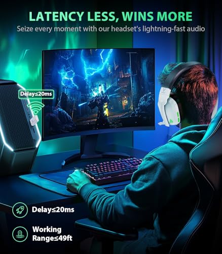 Image of Vakedy Wireless Gaming Headset for PS5,PS4,PC,Switch, 2.4GHz USB & BT 5.4