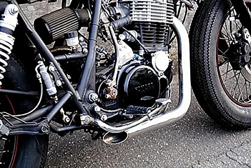 SR400/SR500 ショートドラッグパイプマフラー Amazon | 部品屋K&W SR400/500用ショートドラッグパイプマフラー