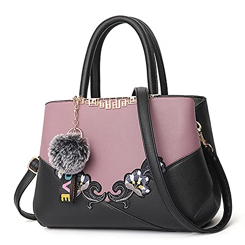 Image of ELDA Purses and Handbags for Women Embroidery Top Handle Satchel Fashion Ladies Shoulder Bag Tote Purse Messenger Bags | Embroidery