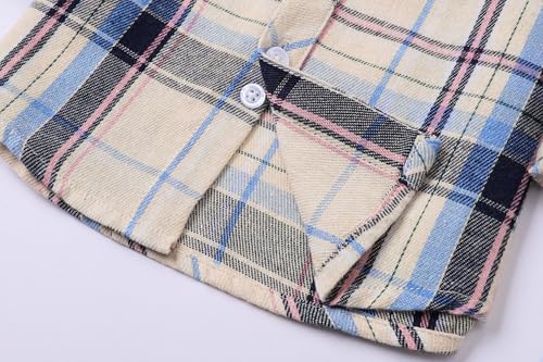 Image of Betusline Boy and Men Button Down Plaid Shirt