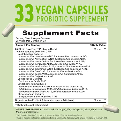 Image of Raw Flora Probiotics with Prebiotics | 30 Billion CFU