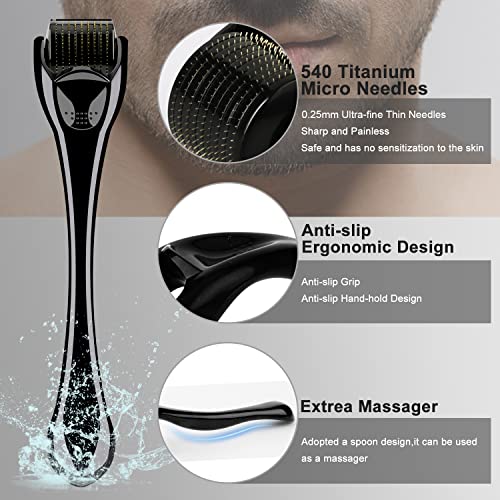Xins-Yonha Bartwuchs-Set, Bartpflege-Tools für schnelles Wachstum und Dichte des Bartes, Bart-Derma-Roller, Bartwuchs-Aktivator, Serum, Bartbalsam, Bartkamm, Bartschere, 5-in-1-Bartpflege-Geschenk für - Image 5