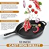 Utopia Kitchen Premium Saute Frying Pan 12 Inch, Cast Iron Chefs Pan, Pre Seasoned Cast iron Skillet With Lid, Safe Grill Cookware for Indoor & Outdoor Use, Black #3