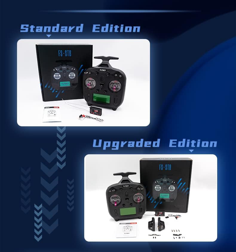 Miniatura 8 de Xiangtat Flysky FS-ST8 2.4GHz 8-10CH 3.0 Radio RC Transmisor Controlador FS-SR8 Receptor para RC Drone Quadcopter Car Boat Robot (FS-ST8 versión