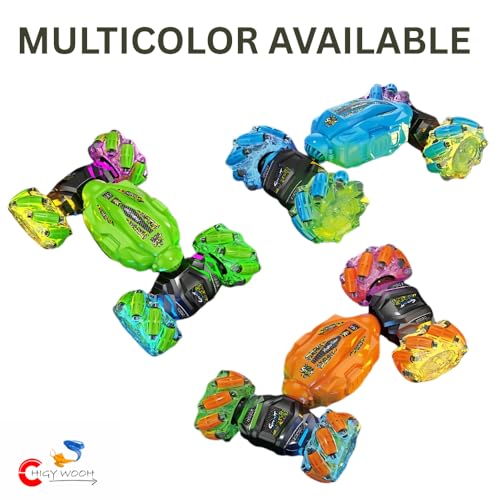 Image of Remote Control Stunt Car for Kids | Drift Stunt Car with Spray Smoke, LED Lights | 4WD Gesture Sensing 360 Rotating Double Sided | Hand Gesture RC Cars for Adults & Kids