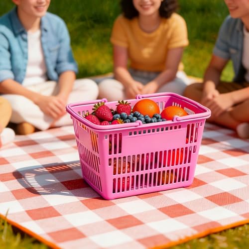 Cesta de compra práctica Vaguelly de plástico resistente para casa 6