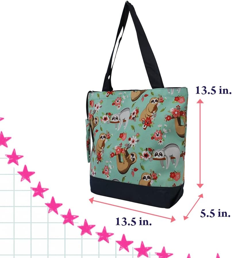 NGIL Medium Top Zipper Closure Canvas Tote Bag with Attached Matching Coin Purse For Moms and Nurses - Image 6