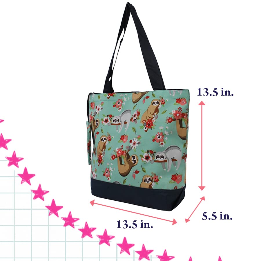 Image of NGIL Medium Top Zipper Closure Canvas Tote Bag with Attached Matching Coin Purse For Moms and Nurses