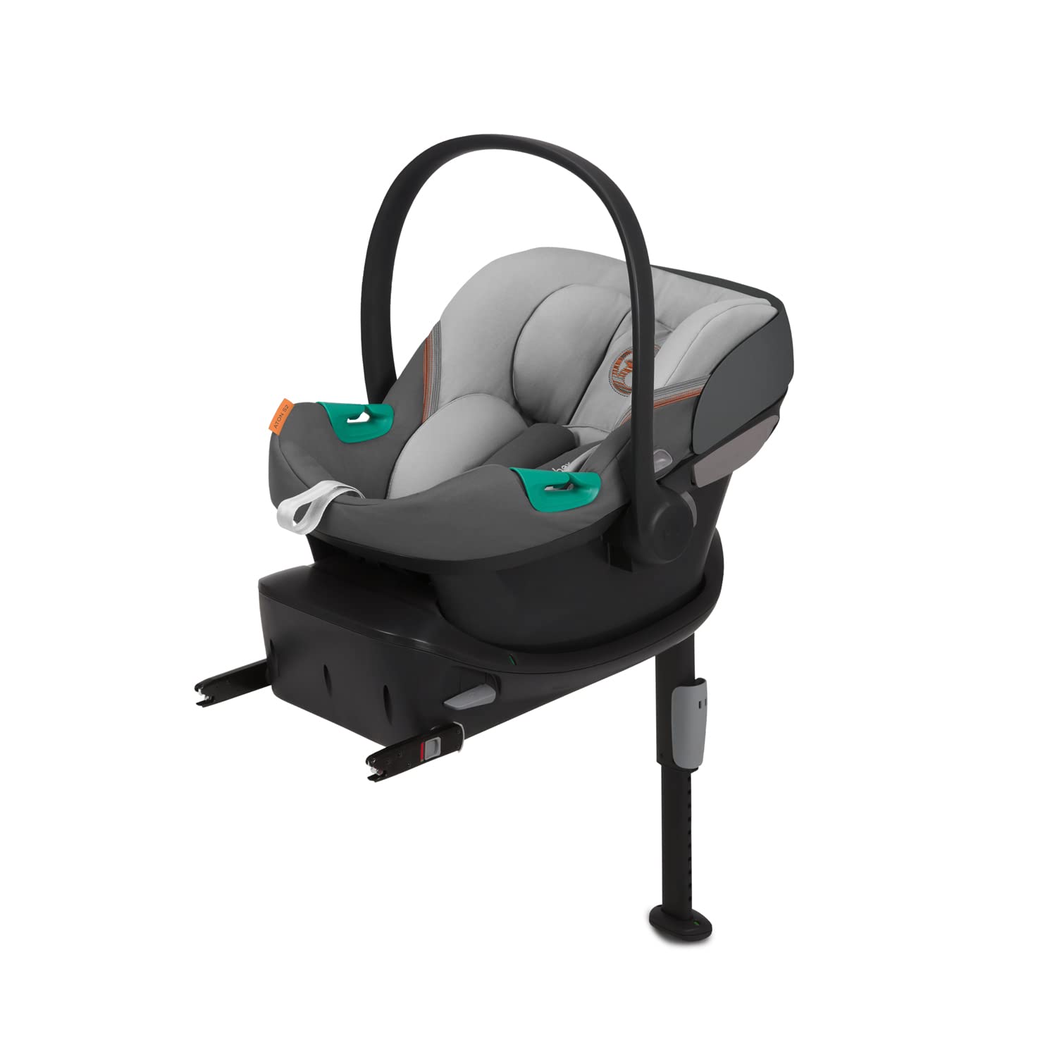 CYBEX Gold Coque Aton S2 i-Size, De la naissance à environ 24 mois, Max. 13 kg, Coussin Réducteur pour Nouveau-né inclus, Compatible SensorSafe, Lava Grey